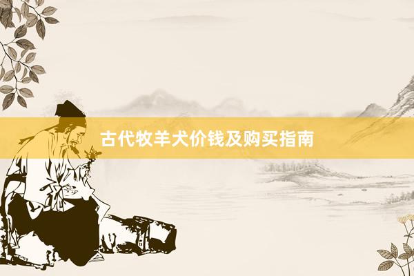 古代牧羊犬价钱及购买指南